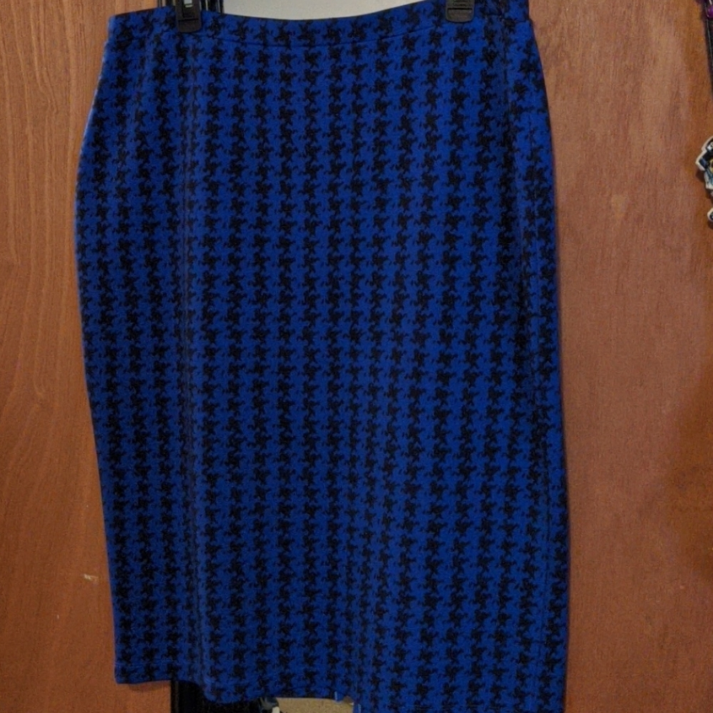 Blue and Black Pencil Skirt